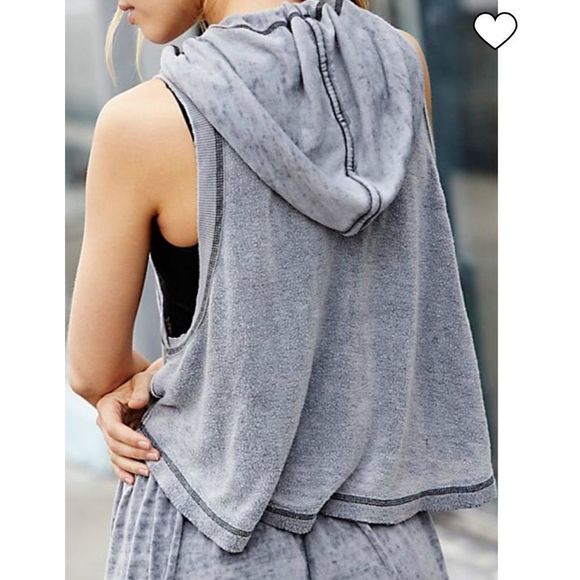 NWT Free People FP Movement Meadowbrook Cropped Muscle Tank Hoodie - Picture 3 of 5